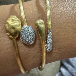 Marco Bicego Lucia Diamond Bangle Bracelet 18K YG 0.15 TCW Diamonds 4.64g M